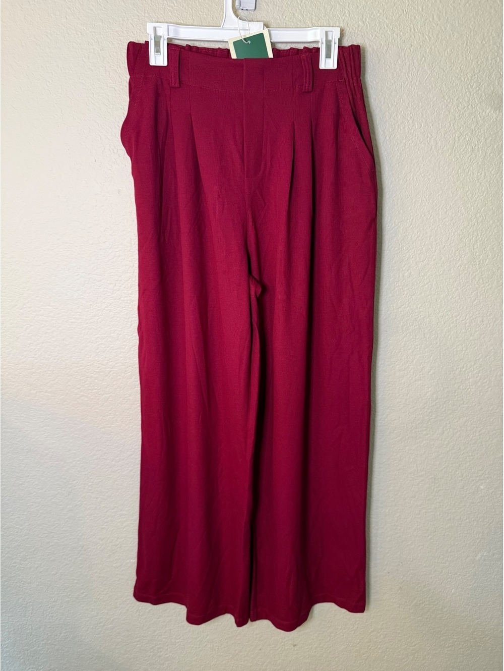 Halara Medium Tall Wide Leg Waffle work pant in fuscia